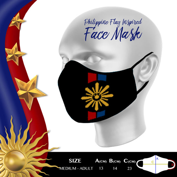 We Heal as One WASHABLE MASK Pro+Tek Fabric DOST Approved (Black Medium - Colored Print)